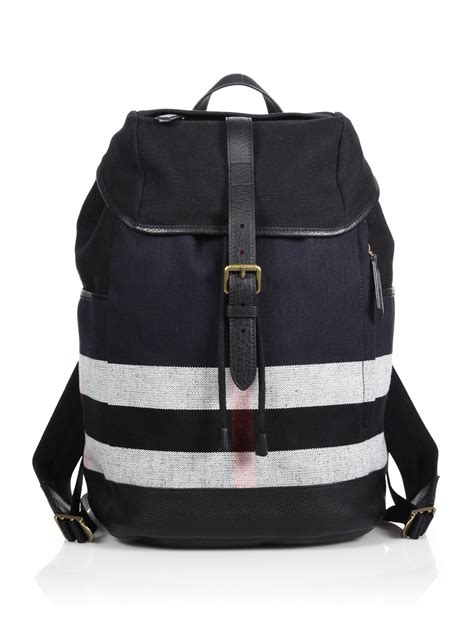 burberry black leather backpack|burberry small canvas check backpack.